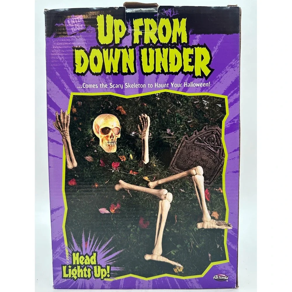 Fun World Halloween Skeleton Groundbreaker Up From Down Under Light Up Eyes 12pc